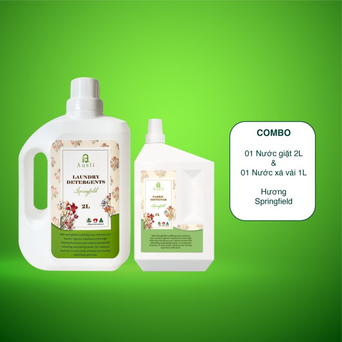 Nước giặt và nước xả vải Ausli hương Spring Field