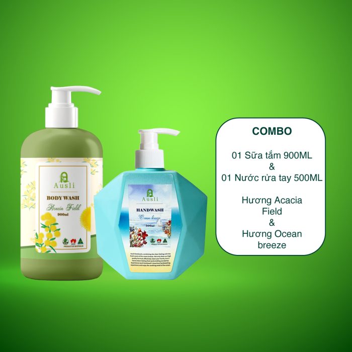 Sữa tắm acacia & nước rửa tay Ausli
